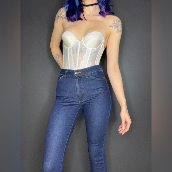 Vintage American Apparel Dark Stone Wash Stretch Denim Pencil Pant Skinny Jeans - Picture 5 of 7